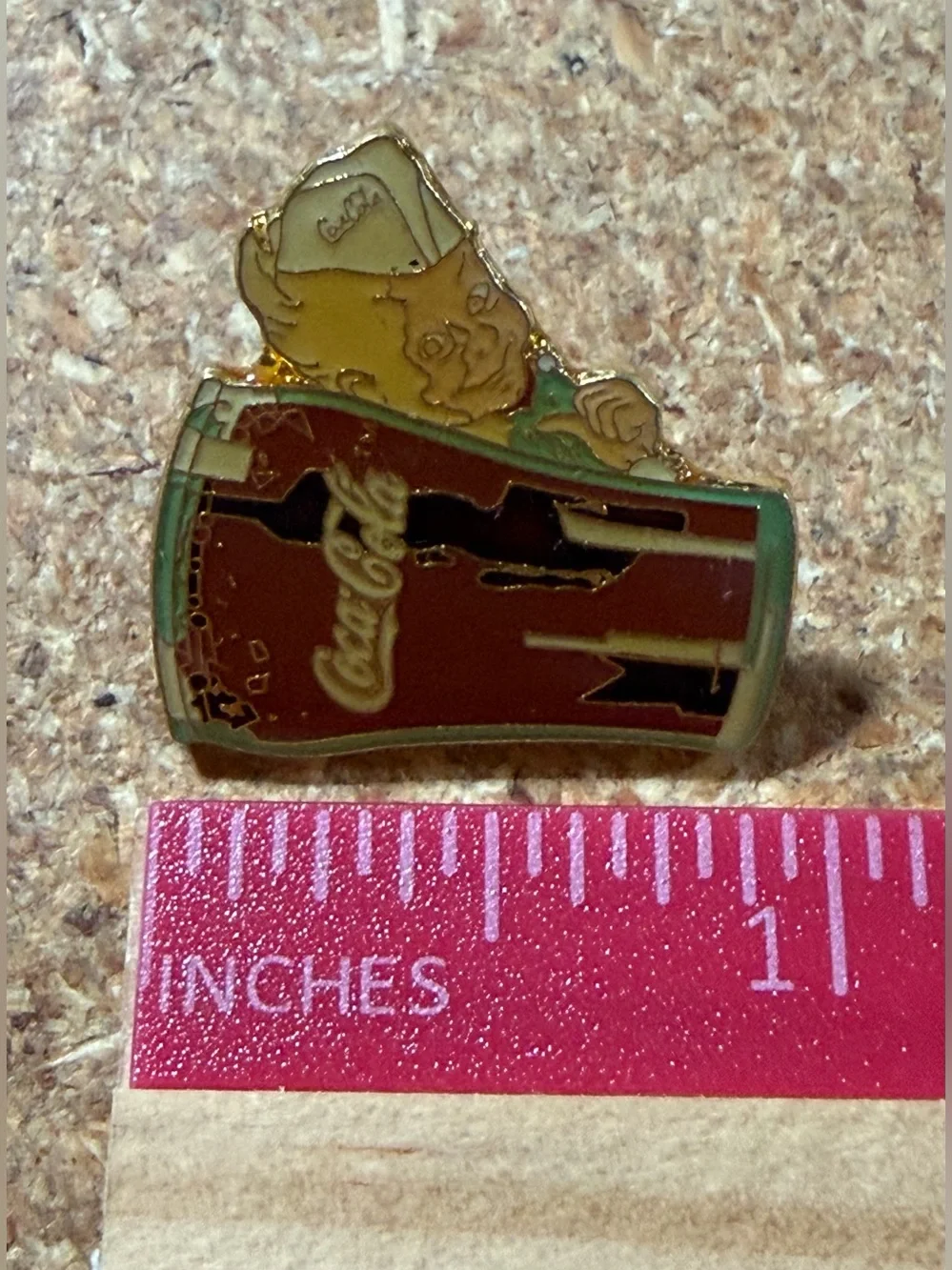 Vintage Coca Cola Sprite Boy Glass Enamel Lapel Pin